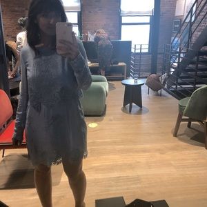 Baby blue cotton lace layered dress